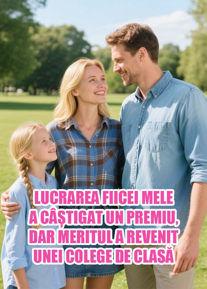 Lucrarea fiicei mele a câștigat un premiu, dar meritul a revenit unei colege de clasă